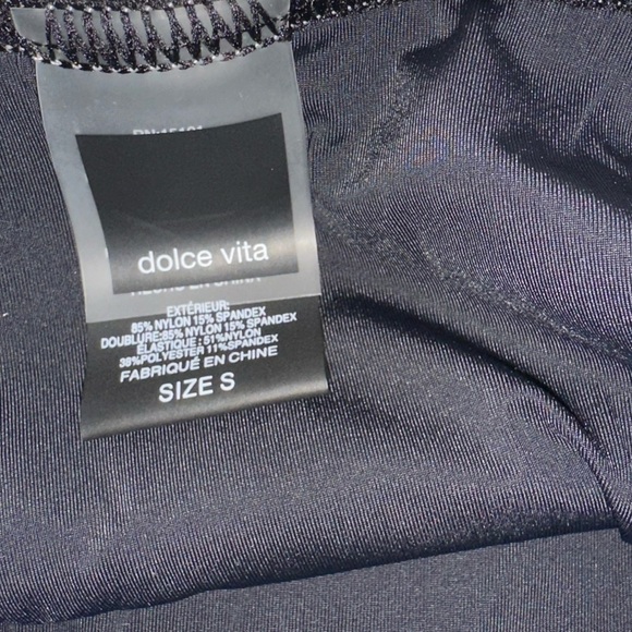 NWOT women’s dolce vita black ribbed elastic band waist bikini bottom S beach - Picture 6 of 8